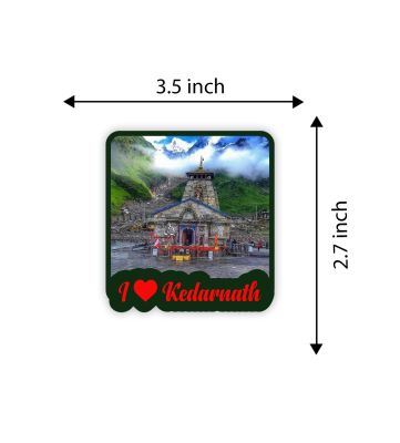 Kedarnath Temple Fridge Magnet  Gift for Travel Lover  Indian Souvenir Fridge Magnet  Home Office & Temple Decoration Stikcer  Religious Gift (I Love Kedarnath)
